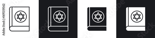 Tanakh book icon symbol collection on white background.