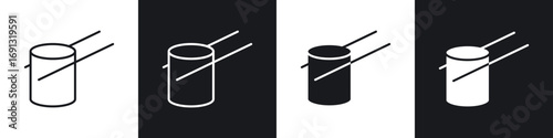 Sushi icon symbol collection on white background.