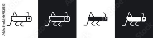 Locust icon symbol collection on white background.