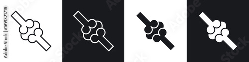 Joint icon symbol collection on white background.