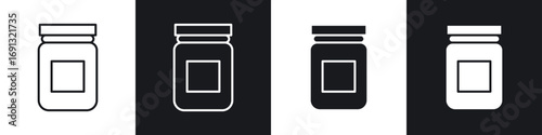 Jar icon symbol collection on white background.