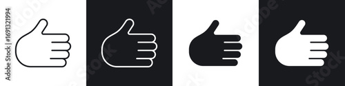 Hand icon symbol collection on white background.