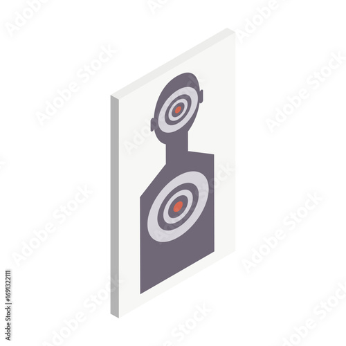 Isometric illustration of a target silhouette for shooting practice