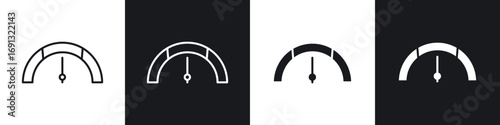 Gauge icon symbol collection on white background.