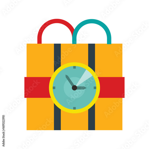 Illustration of a time bomb with a clock face and fuse