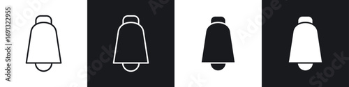 Cowbell icon symbol collection on white background.