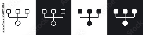 Code Fork icon symbol collection on white background.