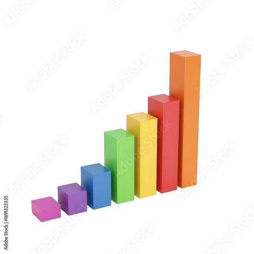 Free Download Colorful, escalating bar graph displays progress and growth against a black background. - GFXLoad