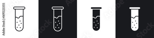 Chemical Tube icon symbol collection on white background.