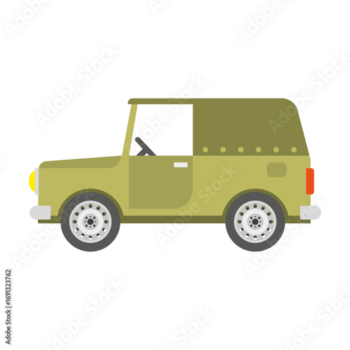 Off-road vehicle illustration on a white background with clip art