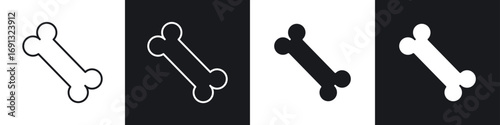 Bone icon symbol collection on white background.