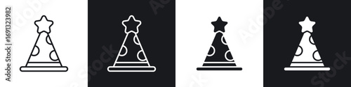 Birthday hat icon symbol collection on white background.