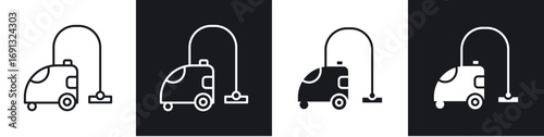 Vacuum cleaner icon symbol collection on white background.