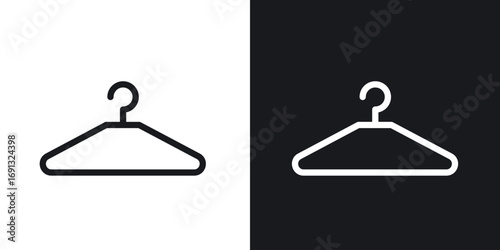 Schilderij op canvas Clothes hanger icon symbol collection on white background.