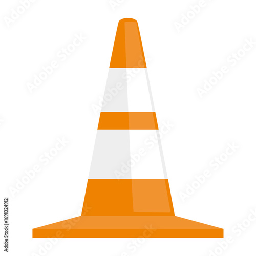 Traffic Cone Icon Construction, Safety, Roadwork, and Caution Symbol