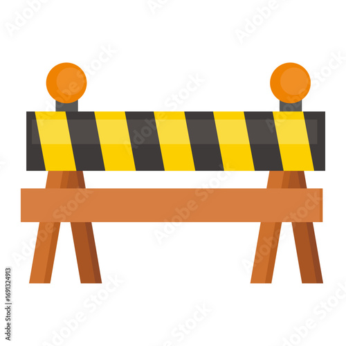 Road Closed Construction Barrier Icon