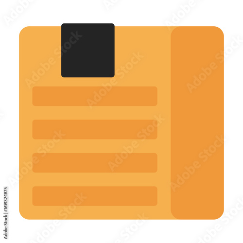 Simple flat vector icon of a sealed cardboard box for shipping and delivery