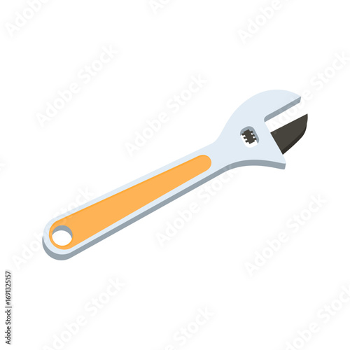 Vector illustration of a professional adjustable wrench for repair and maintenance