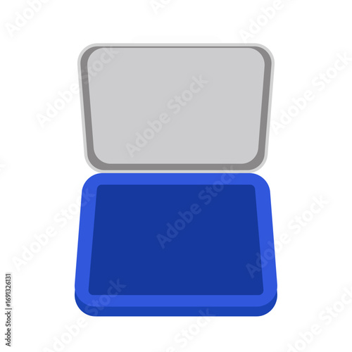 Open Blue Container Illustration Isolated on White Background
