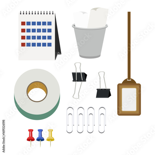 Set A versatile collection of office supplies and work tools for business projects