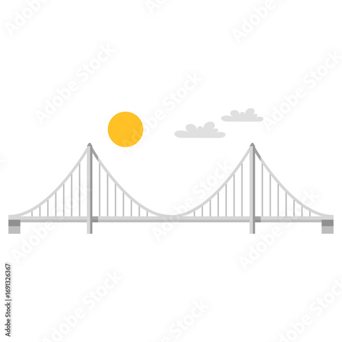 Golden Gate Bridge Suspension Bridge Skyline Illustration