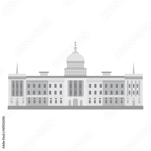 Capitol Building Minimalist Design in Gray and White