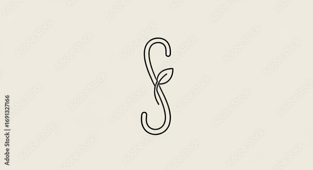 Obraz premium Elegant Floral Letter S Logo Design.