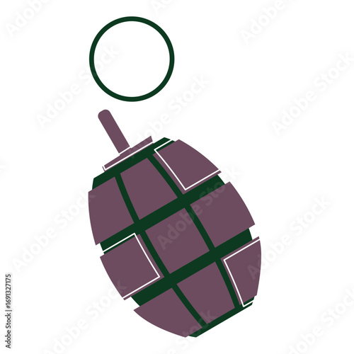 Stylized Grenade Icon with Circle Overhead - Illustration