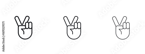 Hand peace icon vector Logo Designs - Stock vectors.