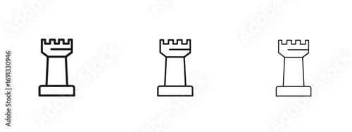 Chess rook icon vector Logo Designs - Stock vectors.