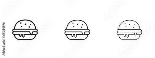 Cheese burger icon vector Logo Designs - Stock vectors.