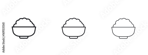Bowl rice icon vector Logo Designs - Stock vectors.