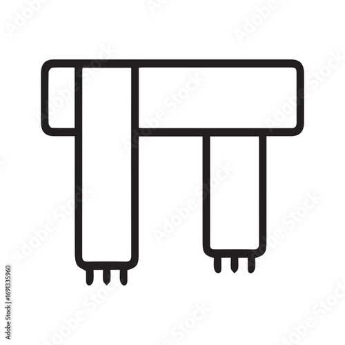 Winter Scarf Line Icon