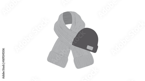 A winter set of scarf and hat.
