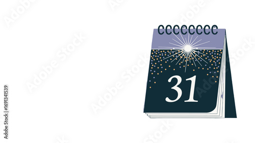Desktop calendar with the date 31 marked on it.
