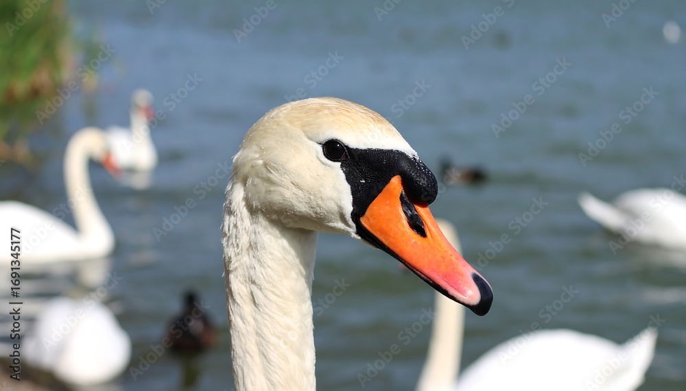 Fototapeta premium Close-up swan portrait