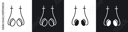 Cuadro en lienzo Vasectomy icons collection in black and white filled and line versions
