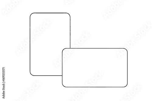 Business card mockup template vector. Minimal blank vertical and horizontal visiting card set. Empty corporate identity branding layout for portfolio presentation design.