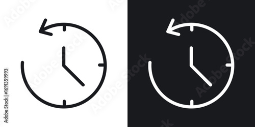 Valokuva Past time icons collection in black and white filled and line versions