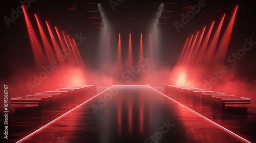 Luxurious limo interior with quilted leather seats and ambient pink lighting details