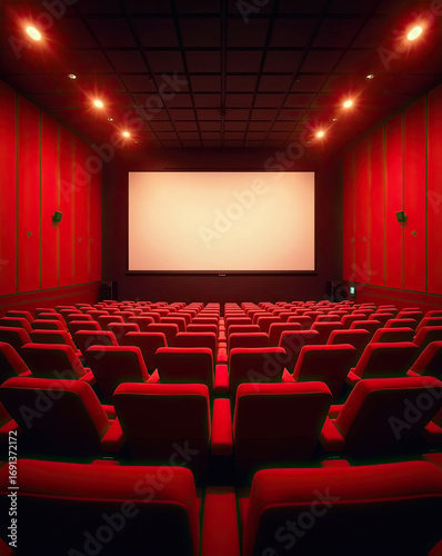 Red Theater with Empty Seats