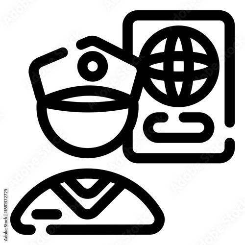 Passport control icon