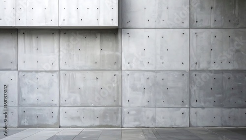 Gray concrete wall panels