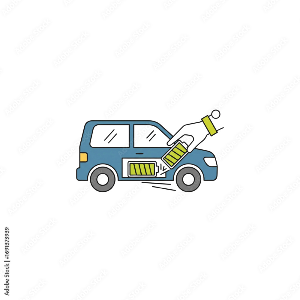 Fototapeta premium Colorful EV Battery Swap Icon