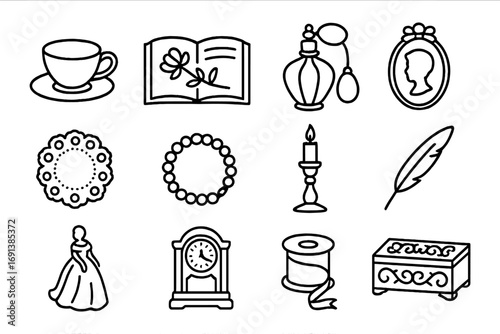 set of icons of people