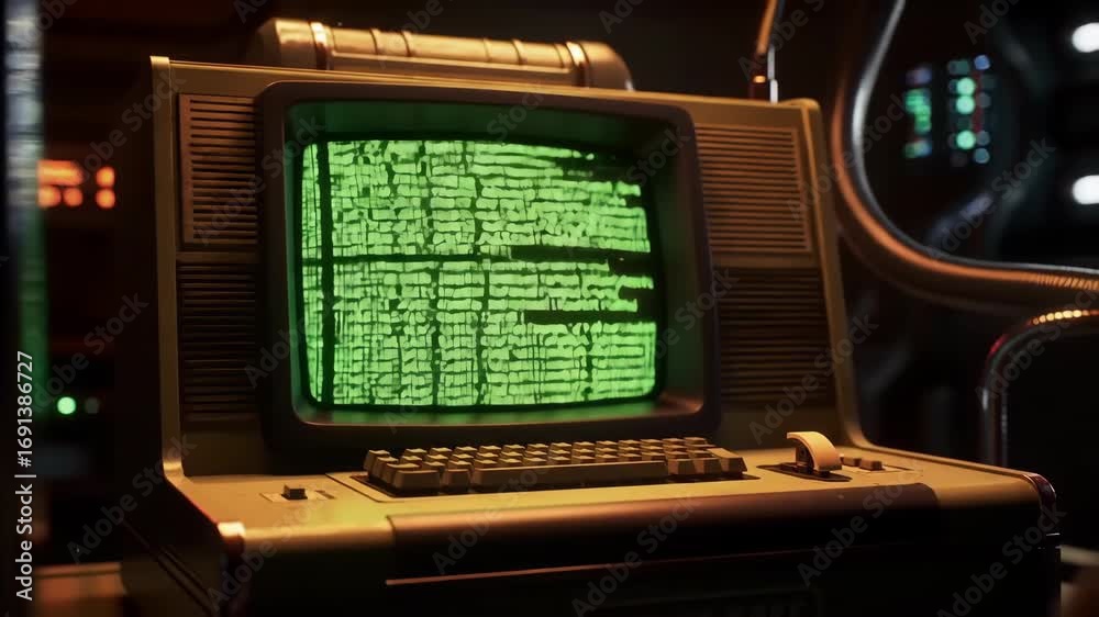 custom made wallpaper toronto digitalRetro Computer Display Decoding a Mysterious Message