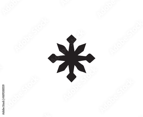 Christmas snowflake icon on white background isolated winter holiday design