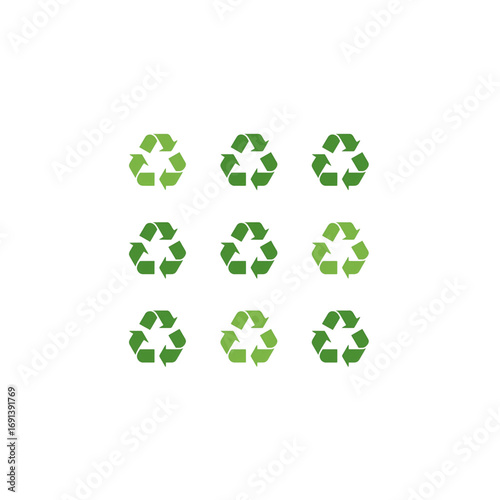 recycle symbol on white background