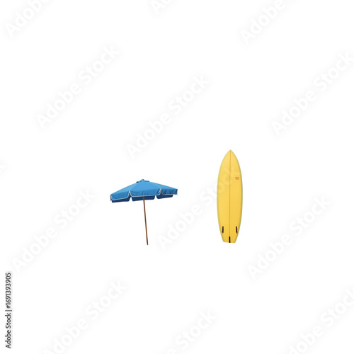 beach umbrella isolated on white