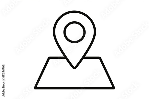 Location map pin icon outline. GPS navigation marker, map pointer symbol for graphic design, app interface, advertisements, and digital maps vector illustration with transparent background